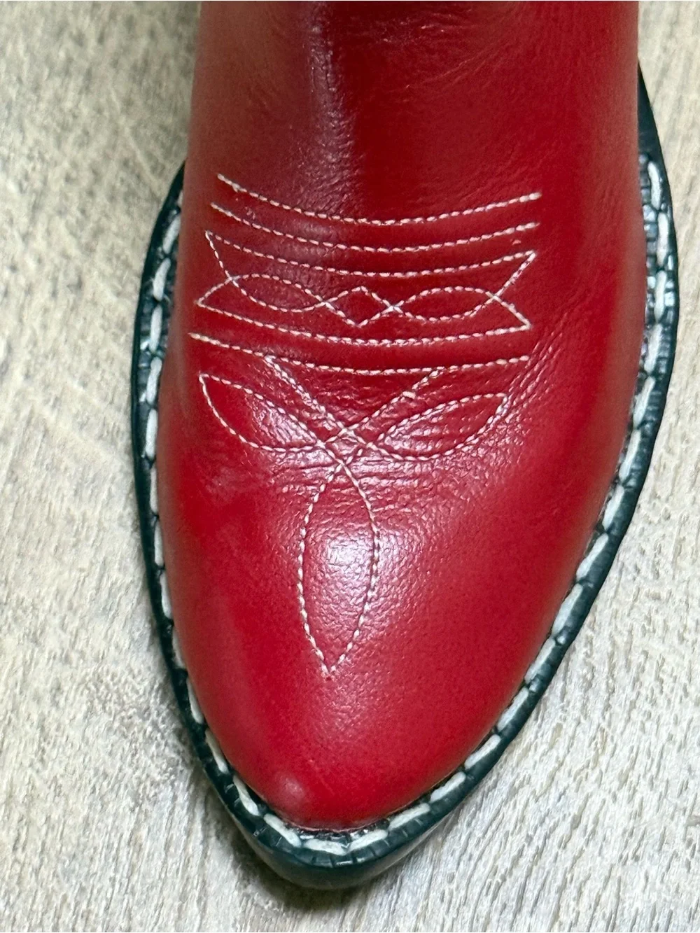 Old West Girls Size 12.5 D Red Leather Western Cowboy Boots J Toe 8116 NWOB